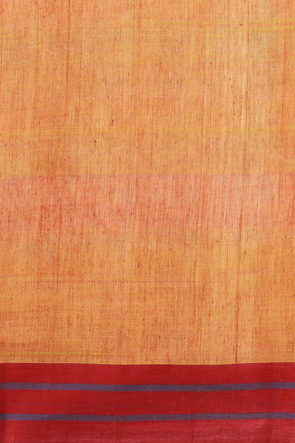 Yellow Pure Khadi Cotton Ponduru Jamdani Saree image number null