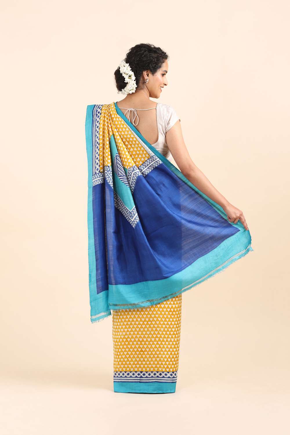 Multicolored Pure Silk Printed Saree image number null
