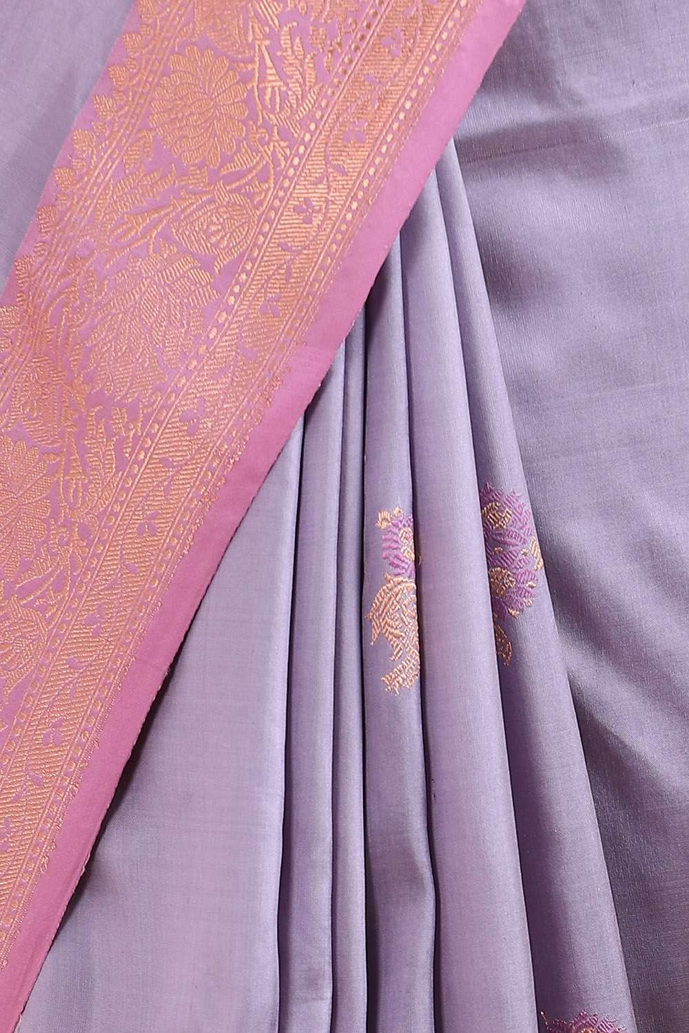 Grey Pure Silk Banarasi Saree image number null