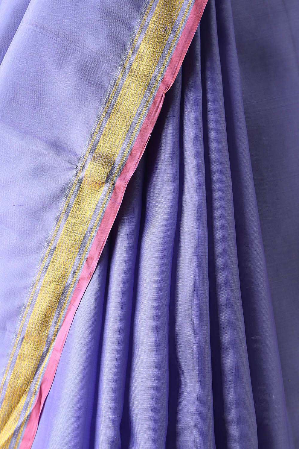 Violet Pure Silk Kanjivaram Saree image number null