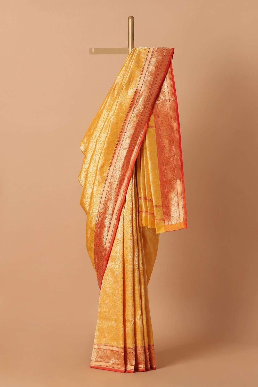 Yellow Pure Silk Banarasi Brocade Saree image number null