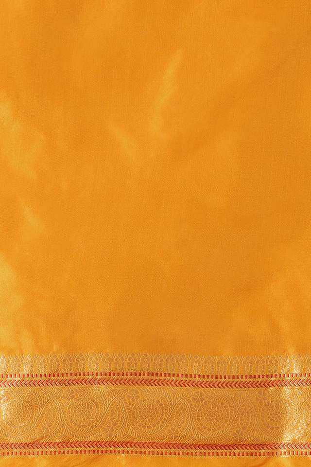 Yellow Pure Silk Banarasi Brocade Saree thumbnail image number null