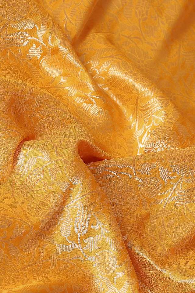 Yellow Pure Silk Banarasi Brocade Saree thumbnail image number null