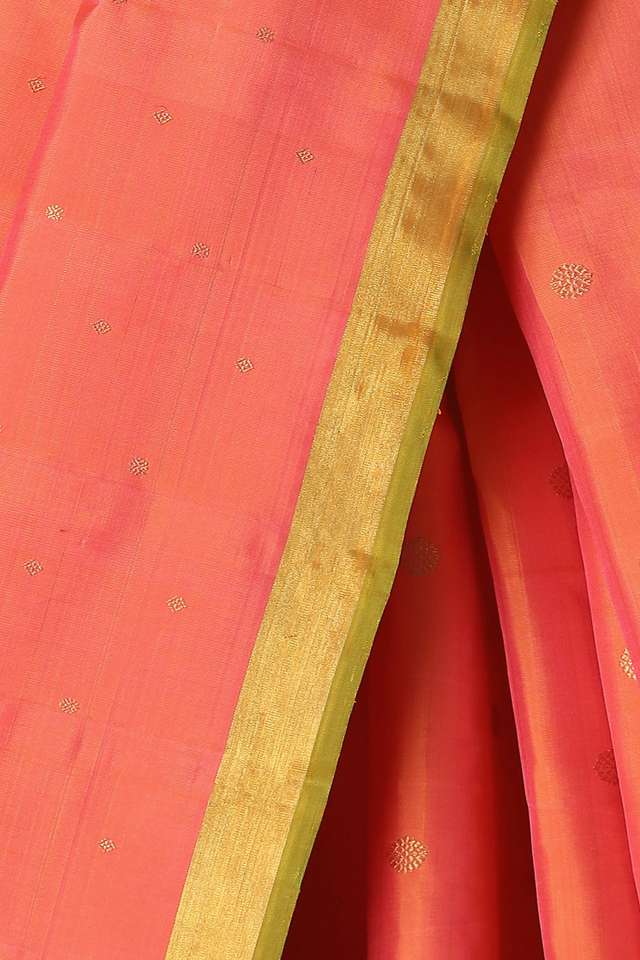 Dark Orange Pure Silk Kanjivaram Saree thumbnail image number null