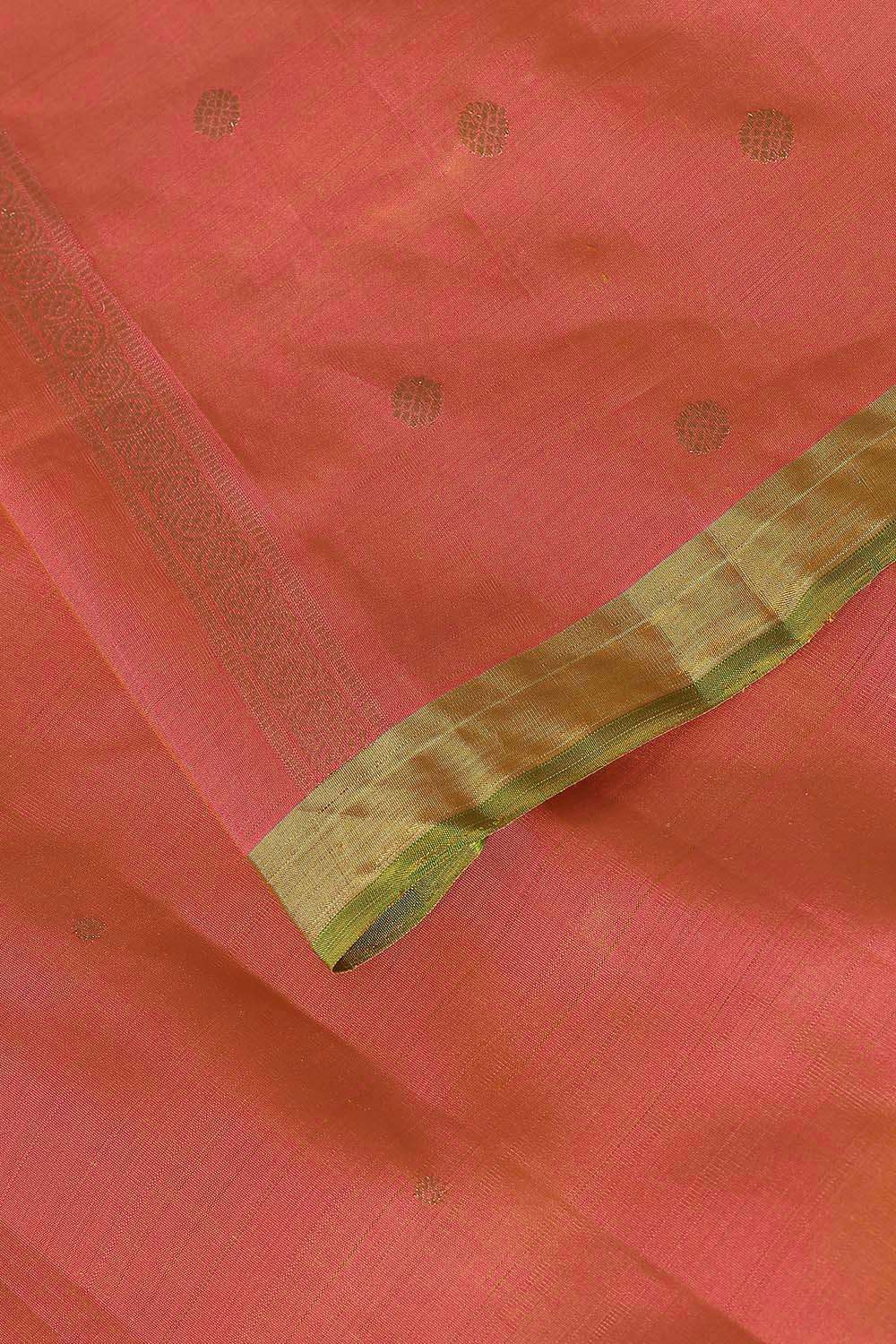 Dark Orange Pure Silk Kanjivaram Saree image number null