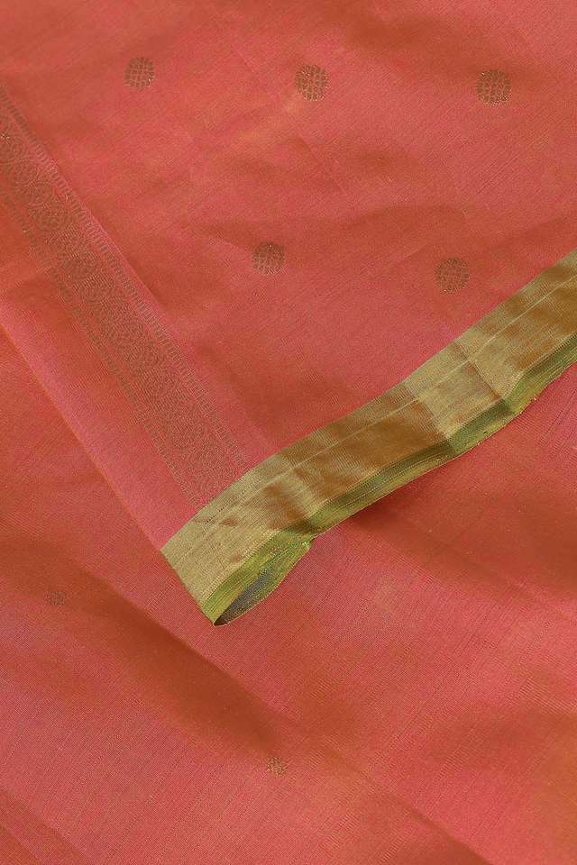 Dark Orange Pure Silk Kanjivaram Saree thumbnail image number null