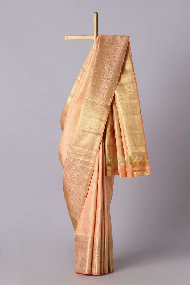 Orange Pure Silk Kanjivaram Saree image number