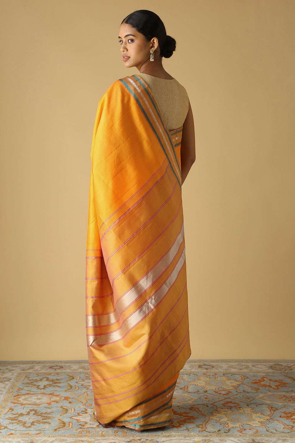 Yellow Pure Silk Kanjivaram Saree image number null