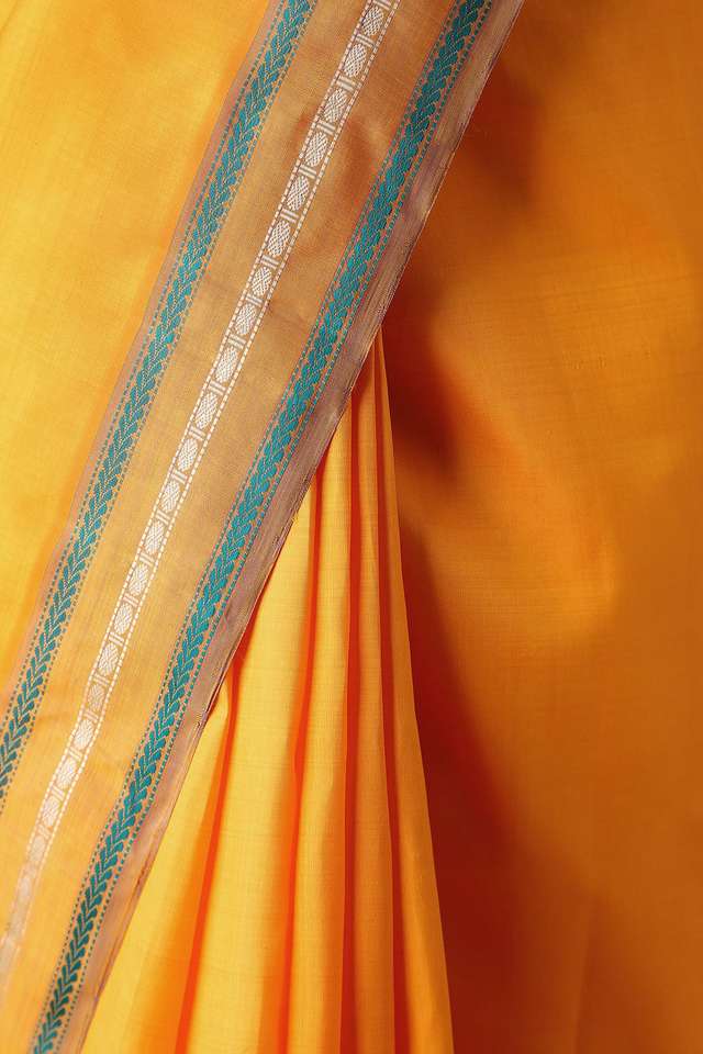Yellow Pure Silk Kanjivaram Saree thumbnail image number null