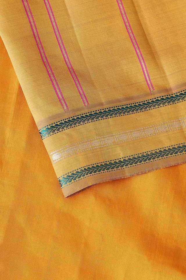 Yellow Pure Silk Kanjivaram Saree thumbnail image number null