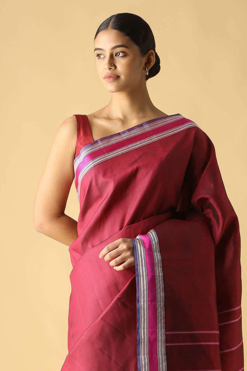 Brown Pure Silk Kanjivaram Saree image number null