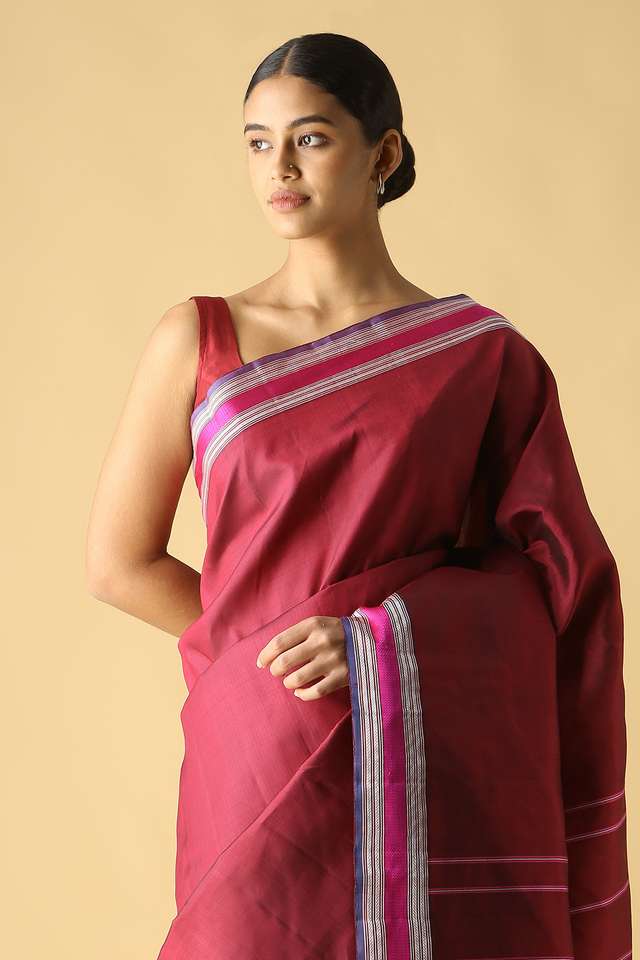 Brown Pure Silk Kanjivaram Saree thumbnail image number null