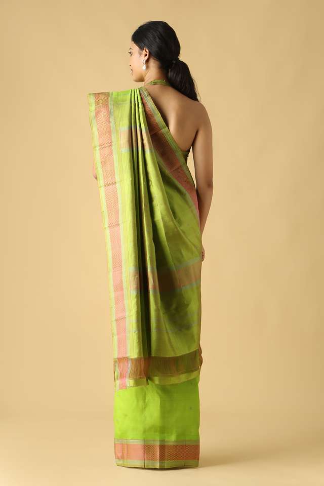 Light Green Pure Silk Kanjivaram Saree thumbnail image number null