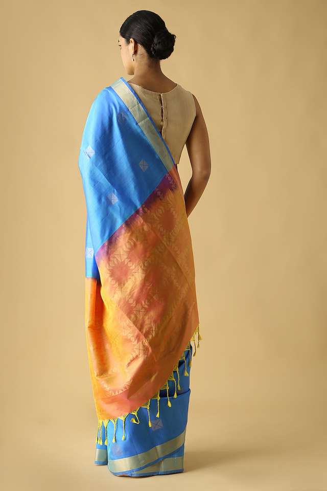Blue Pure Silk South Saree thumbnail image number null
