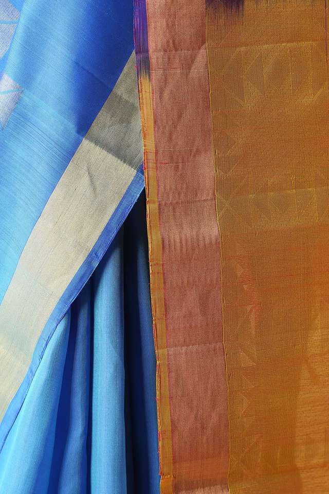 Blue Pure Silk South Saree thumbnail image number null