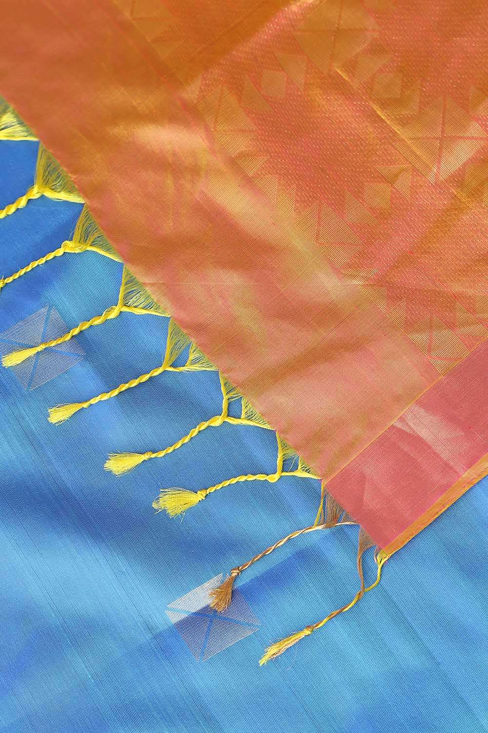 Blue Pure Silk South Saree image number null