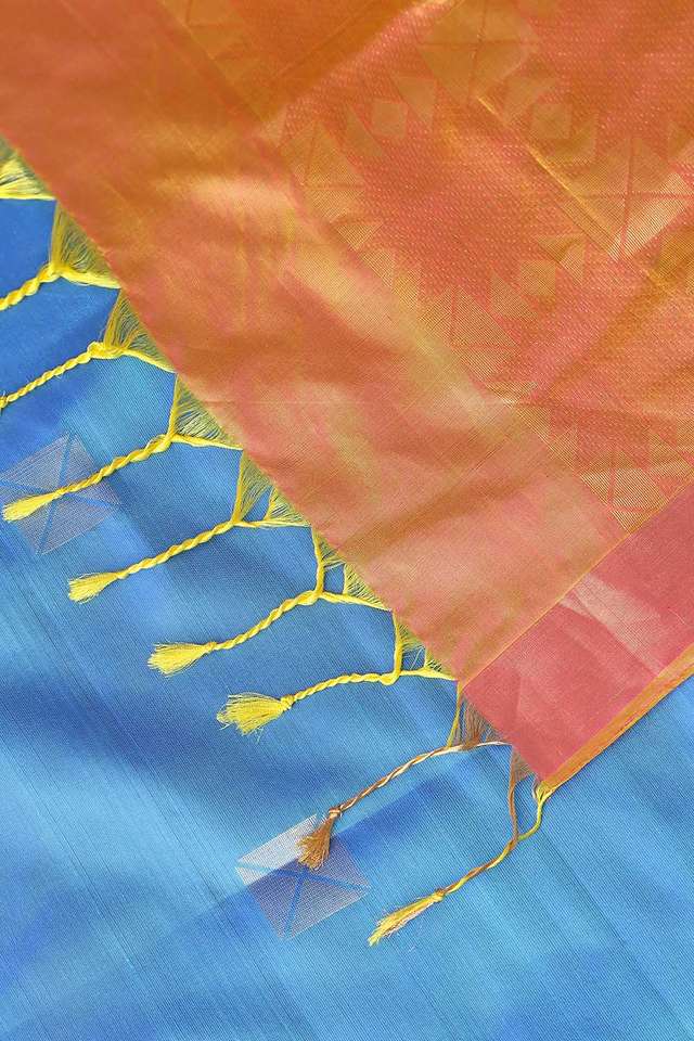 Blue Pure Silk South Saree thumbnail image number null