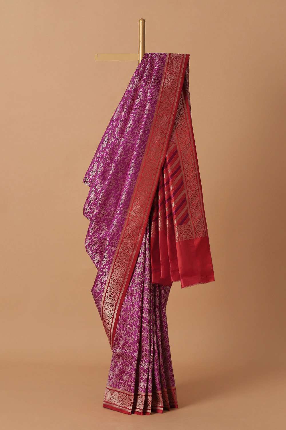Purple Pure Silk Banarasi Brocade Saree image number null