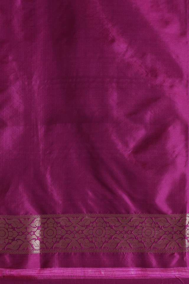 Purple Pure Silk Banarasi Brocade Saree thumbnail image number null