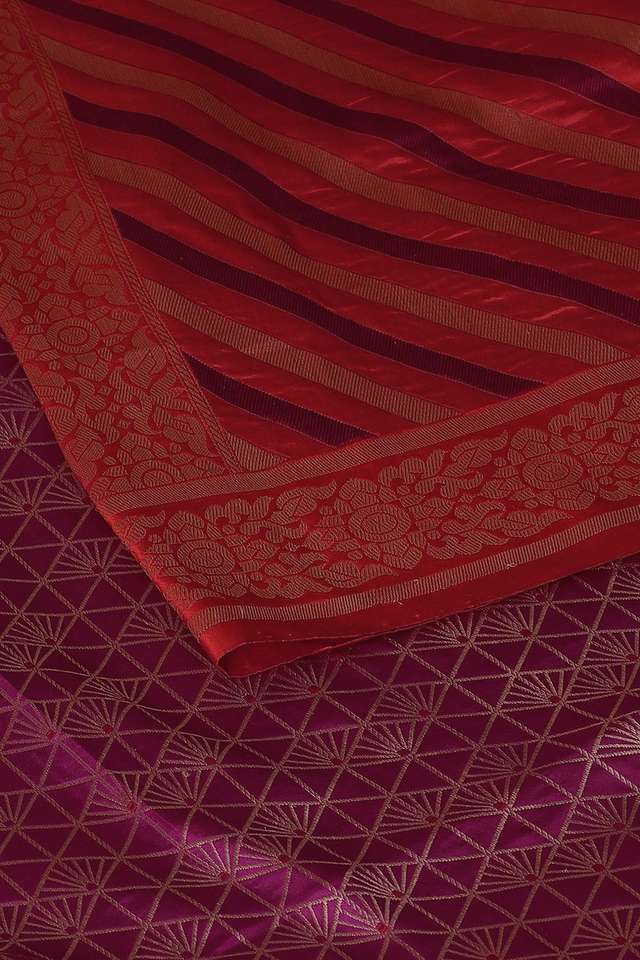 Purple Pure Silk Banarasi Brocade Saree thumbnail image number null