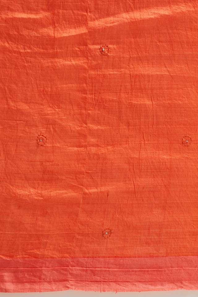 Light Orange Pure Silk Hand Painted Saree thumbnail image number null