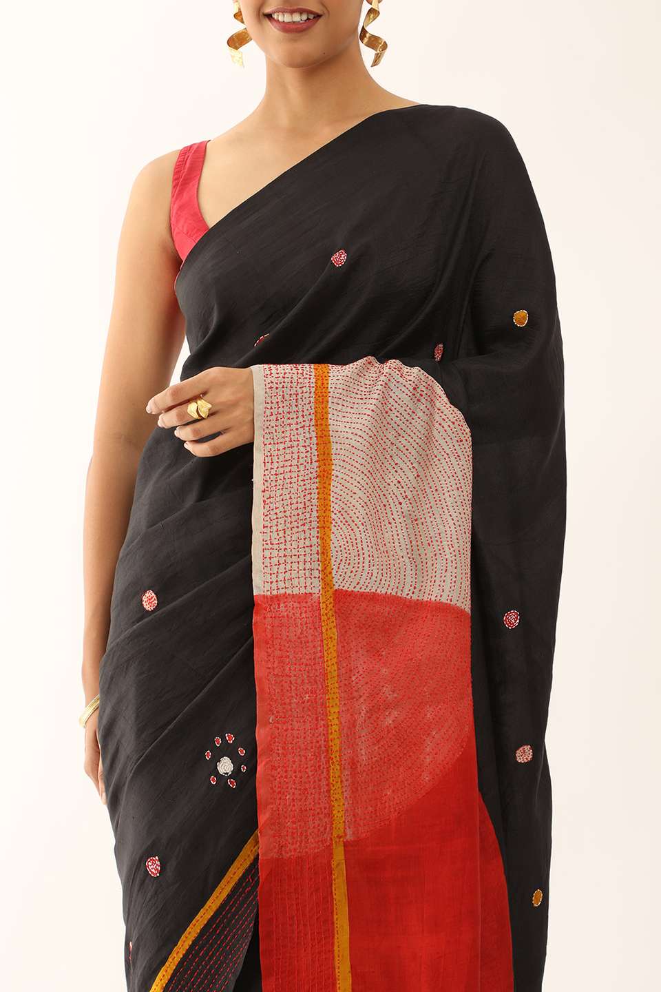 Grey Murshidabad Pure Silk Hand Painted Saree