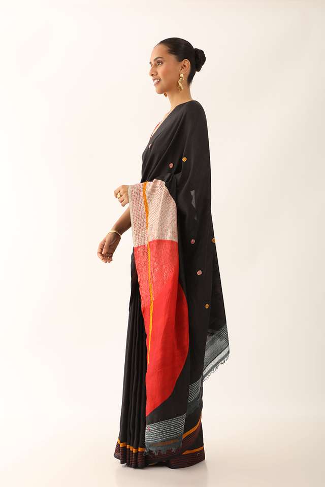 Grey Murshidabad Pure Silk Hand Painted Saree thumbnail image number null