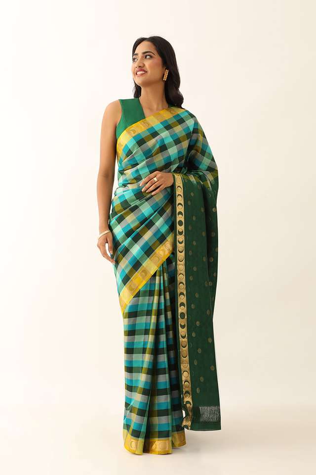 Green Pure Silk Woven South Saree thumbnail image number null