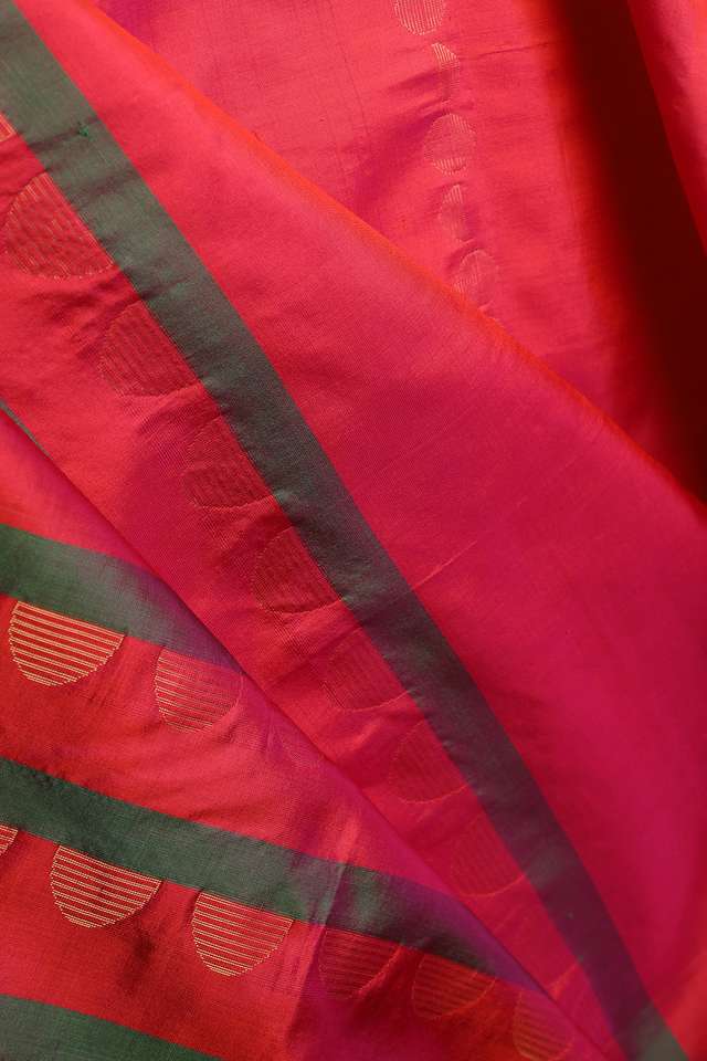 Dark Pink Woven Pure Soft Silk Saree thumbnail image number null