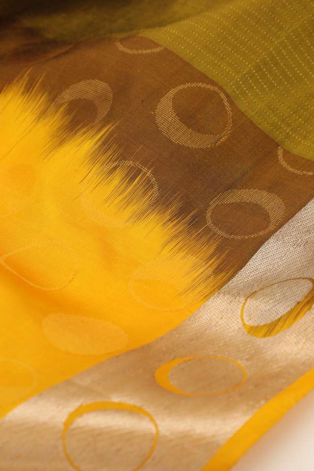 Yellow Pure Silk Woven South Saree thumbnail image number null