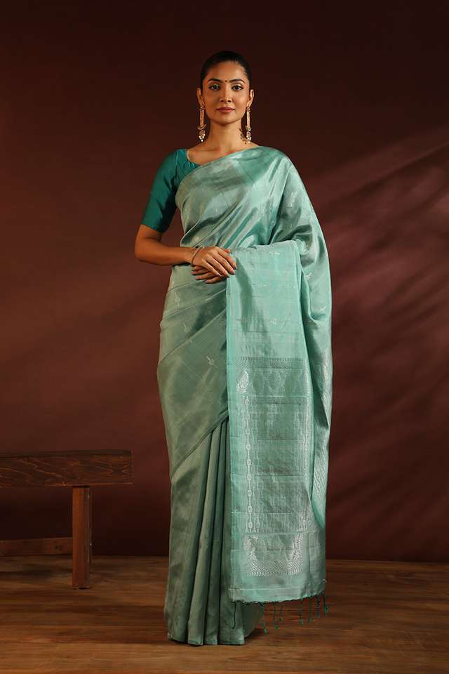 Green South Pure Silk Woven Saree image number