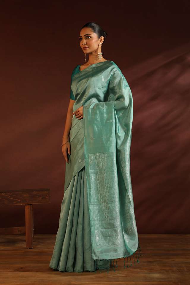 Green South Pure Silk Woven Saree thumbnail image number null