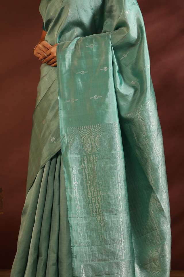 Green South Pure Silk Woven Saree thumbnail image number null