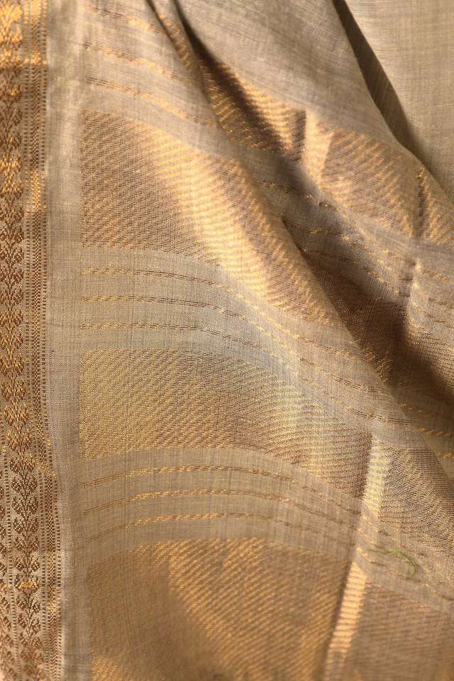 Grey Woven Pure Tussar Silk Saree thumbnail image number null