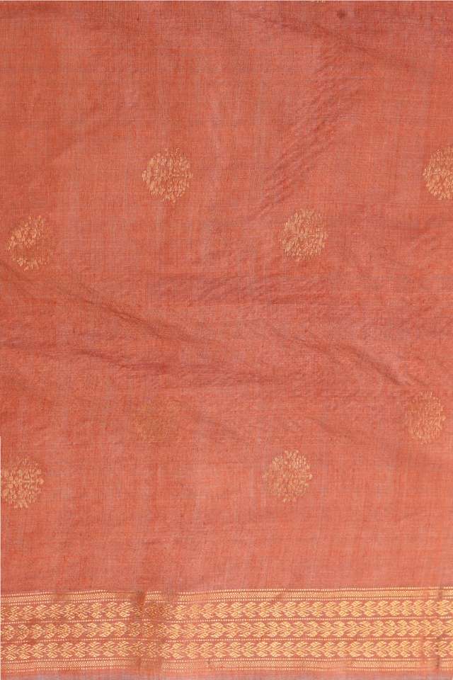 Orange Woven Pure Tussar Silk Saree thumbnail image number null