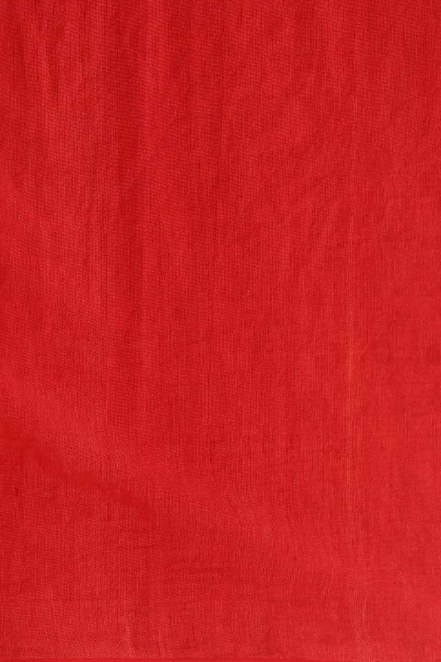 Red Applique Pure Cotton Bengali Saree thumbnail image number null