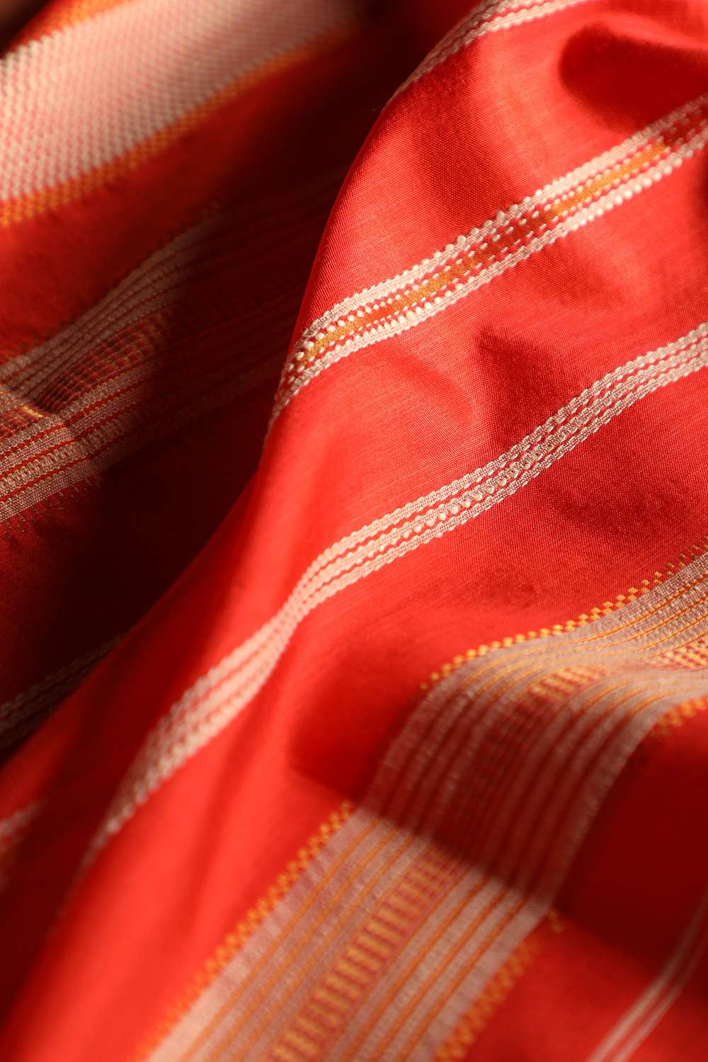 Off White Pure Silk Woven Bengali Saree image number null