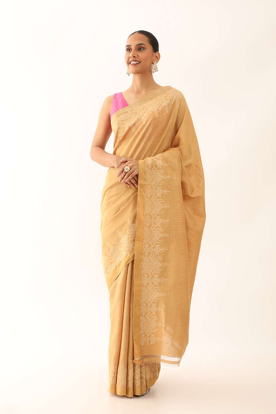 Yellow Chattisgarh Pure Tussar Silk Woven Saree