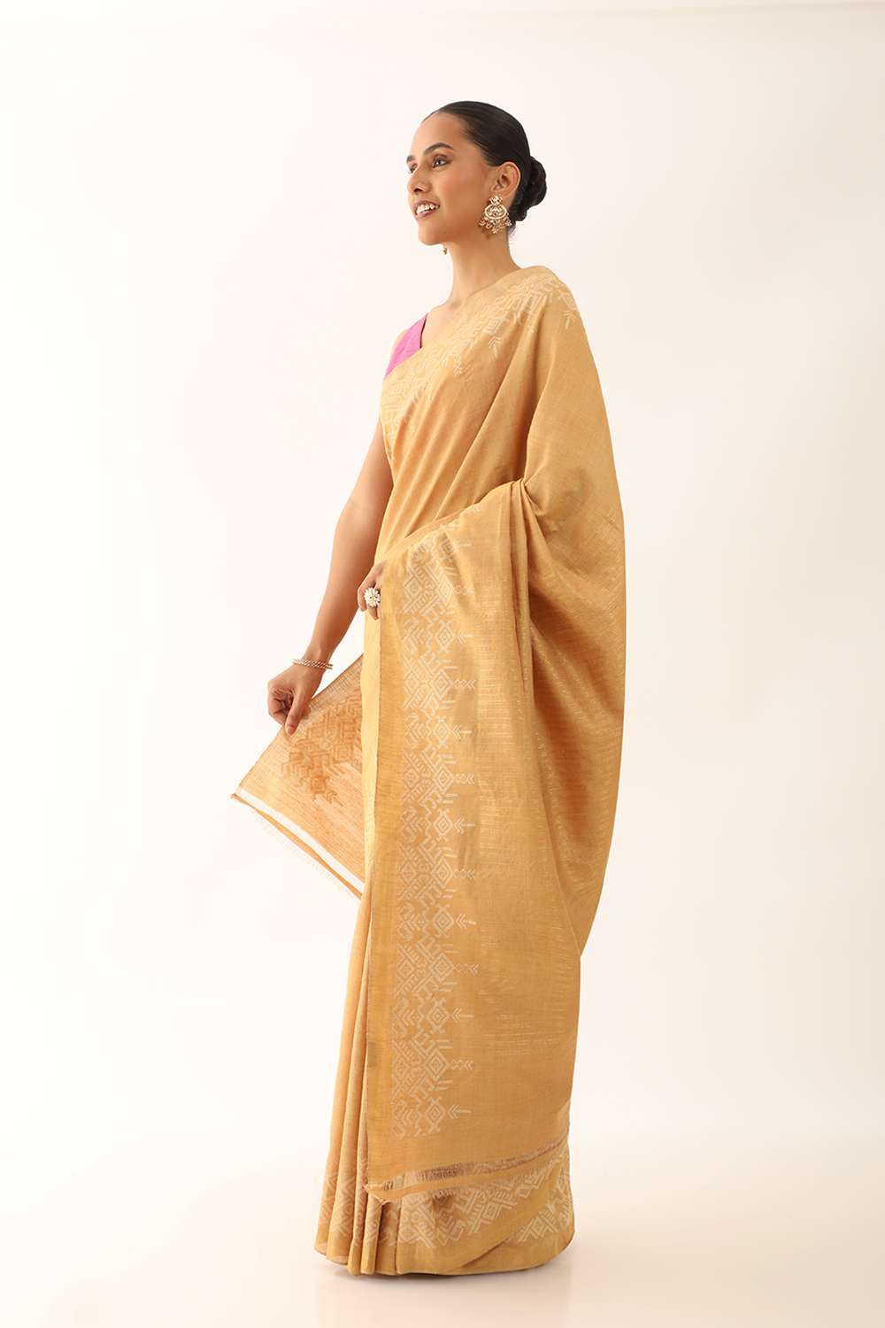 Yellow Chattisgarh Pure Tussar Silk Woven Saree image number null