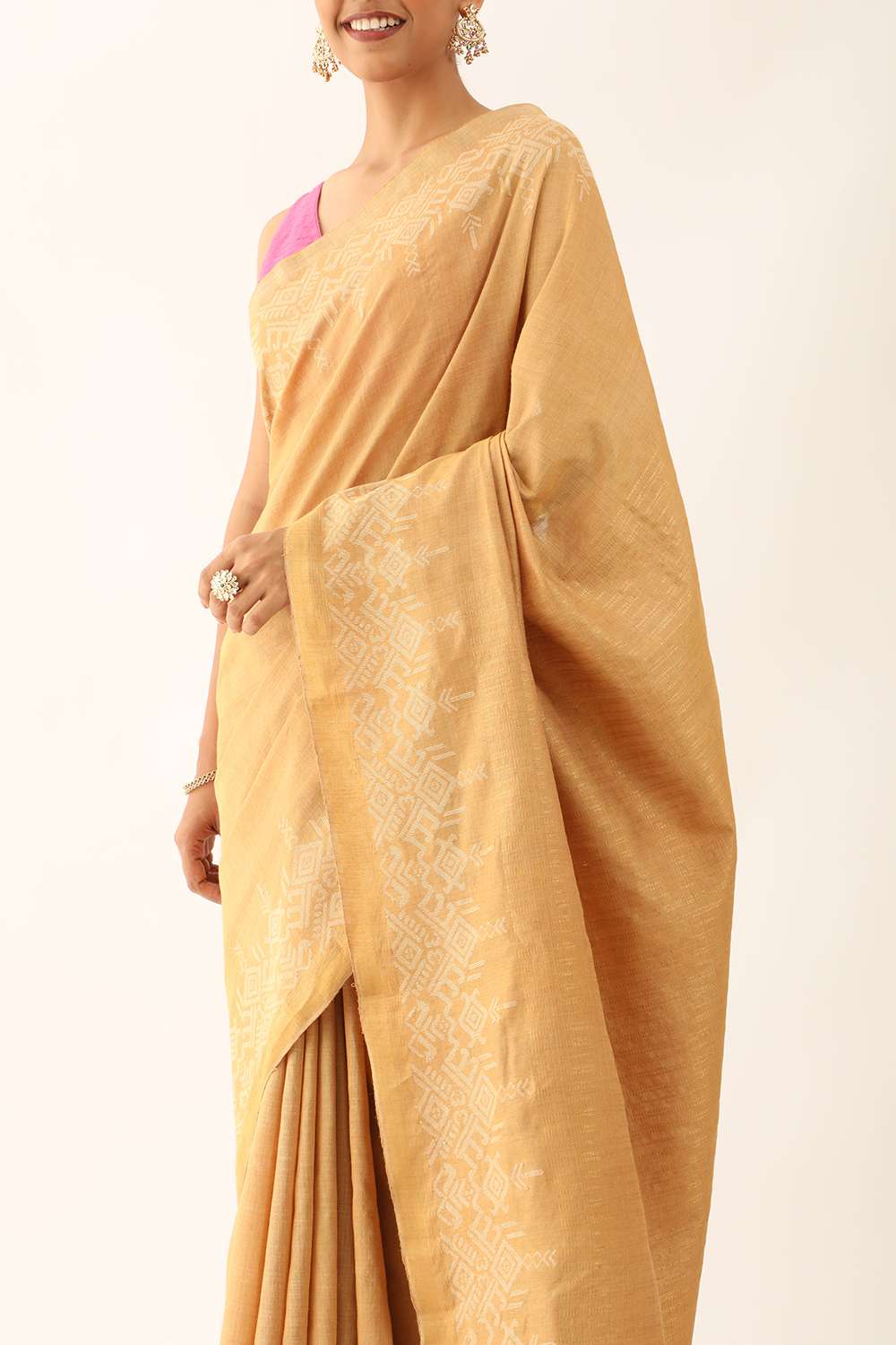 Yellow Chattisgarh Pure Tussar Silk Woven Saree image number null