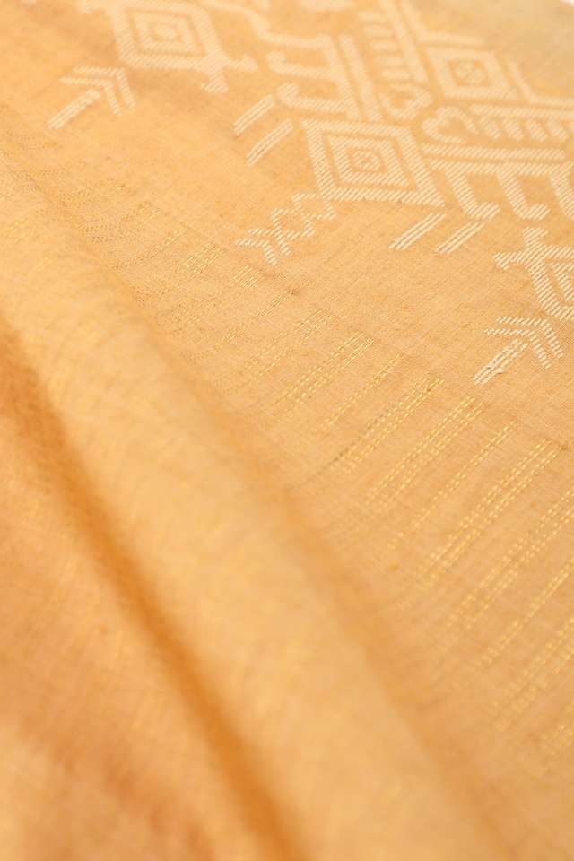 Yellow Chattisgarh Pure Tussar Silk Woven Saree thumbnail image number null