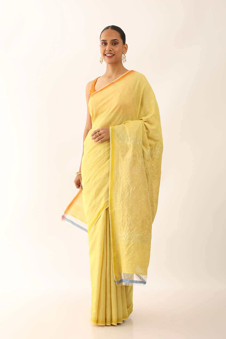 Yellow Chattisgarh Pure Tussar Silk Woven Saree