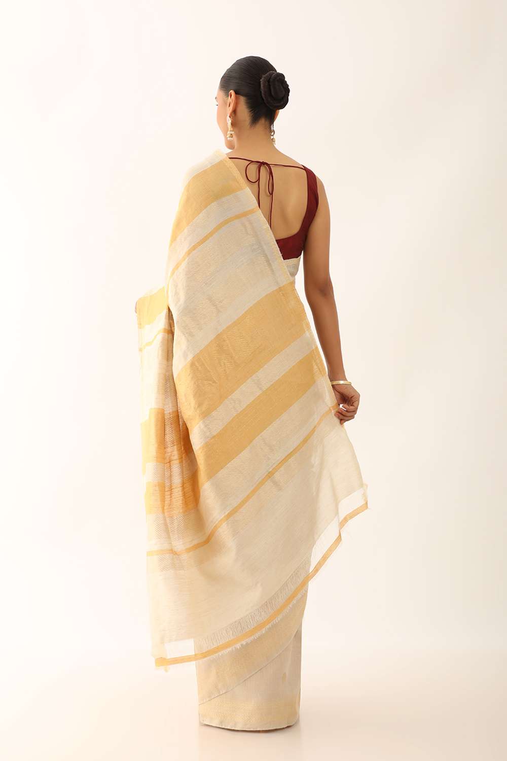 Beige Chattisgarh Pure Tussar Silk Woven Saree image number null