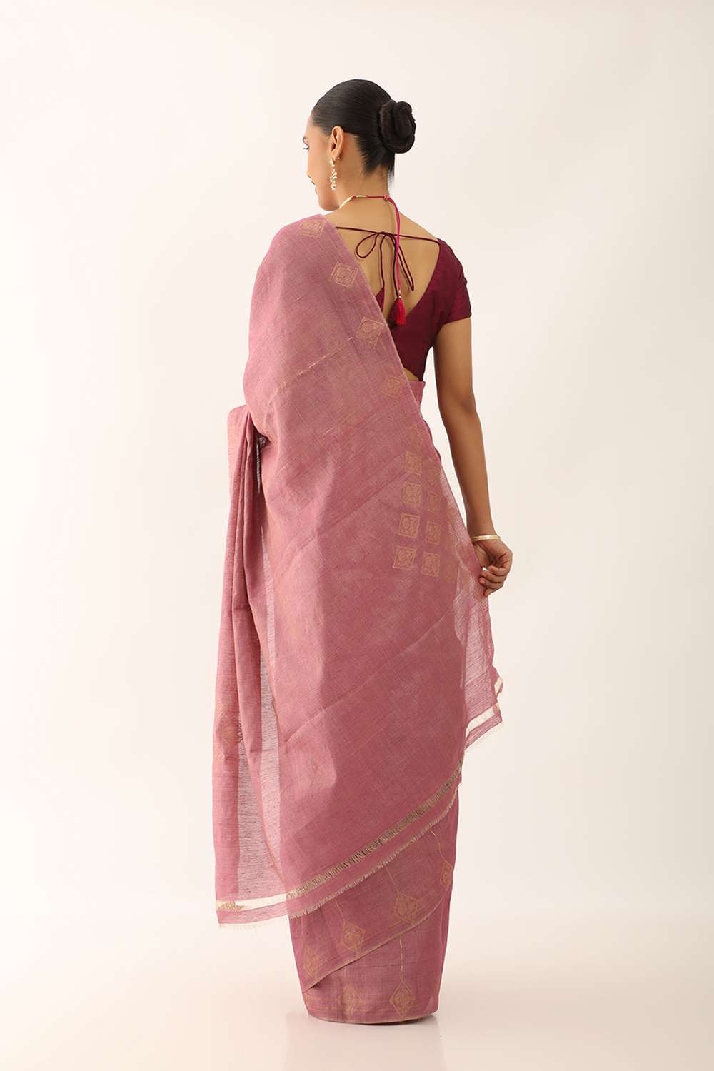 Light Violet Chattisgarh Pure Silk Tissue Woven Saree image number null
