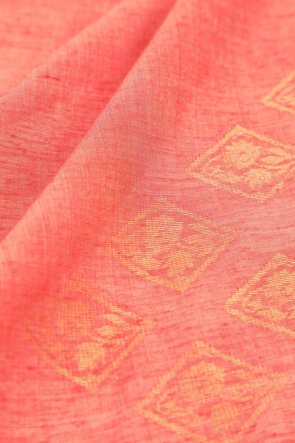 Light Red Chattisgarh Pure Silk Tissue Woven Saree image number null