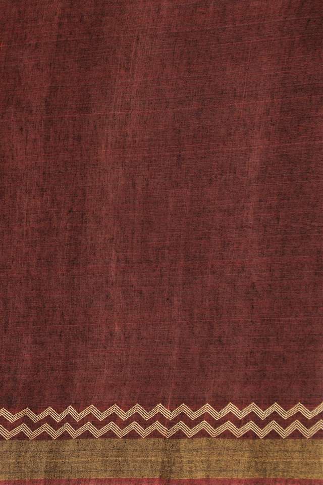 Dark Red Chattisgarh Pure Tussar Silk Woven Saree thumbnail image number null