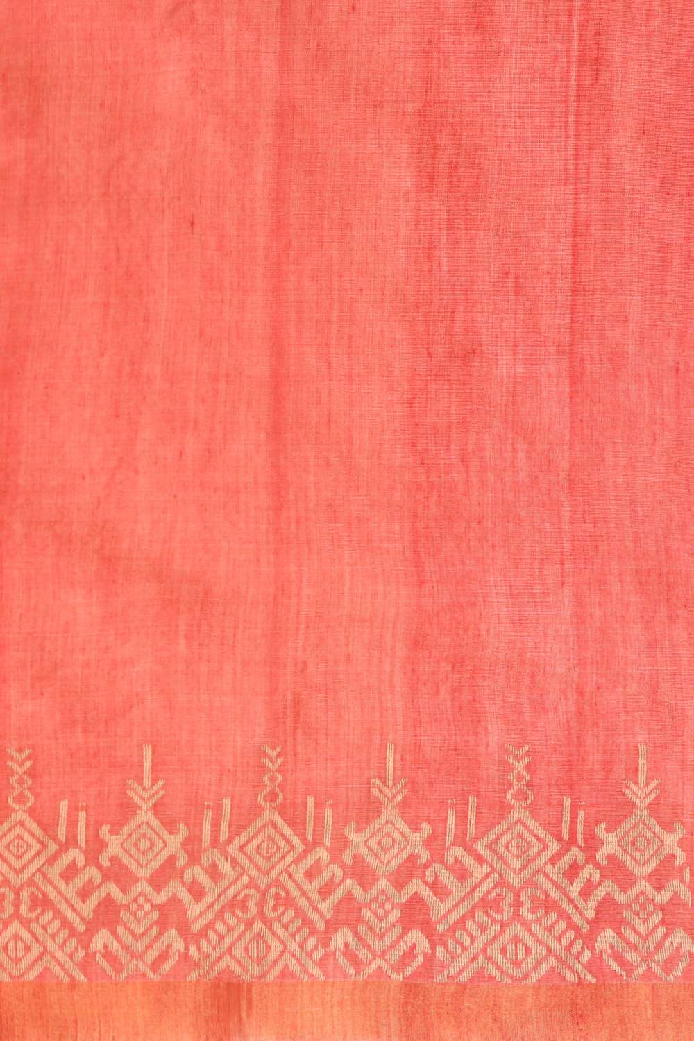 Red Woven Pure Tussar Silk Saree image number null