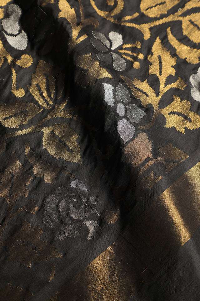 Off-White Bengali Pure Silk Kantha Embroidery Saree thumbnail image number null