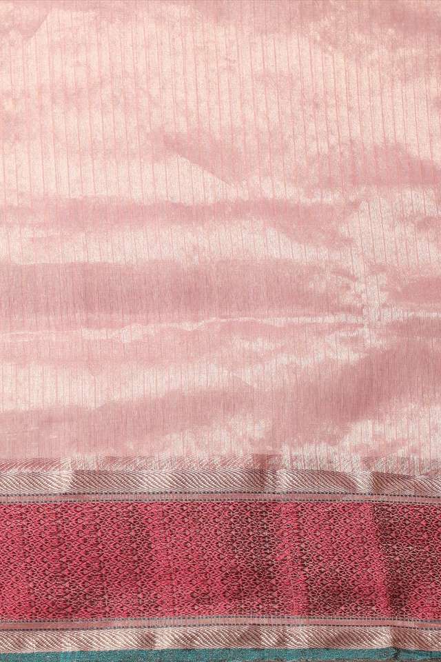 Pink Pure Silk Cotton Woven Maheshwari Saree thumbnail image number null