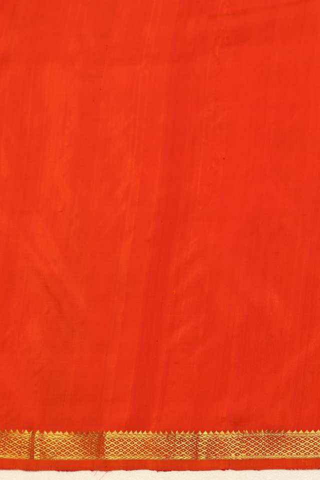 Orange Woven Pure Silk Kanjivaram Saree thumbnail image number null